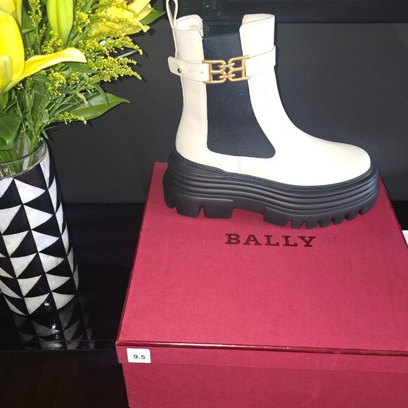 Bally Shoes - Bally Cream leather platform boots